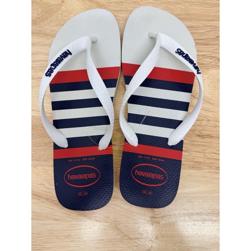 New HAVAIANAS Men's Flip Flops Slippers Stripe Nautical US 11-12 #38